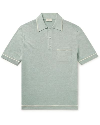 Agnona Slim-fit Linen Polo Shirt - Green