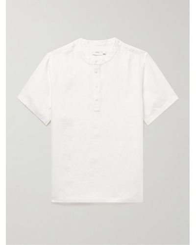 Onia Linen Henley Shirt - White