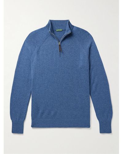 Sid Mashburn Cashmere Half-zip Sweater - Blue