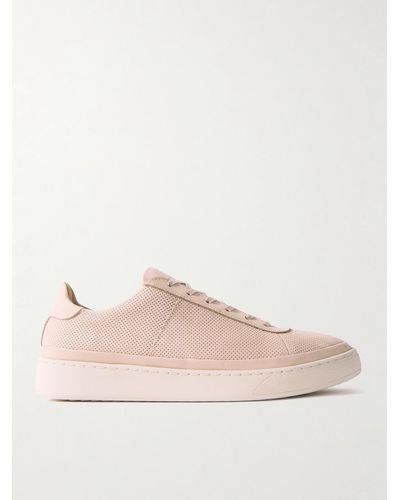 Mulo Perforated Nubuck Trainers - Pink