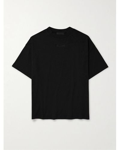 Fear Of God T-shirt in jersey di cotone con logo applicato - Nero