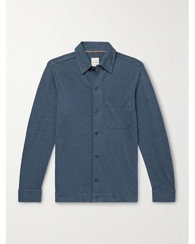 Paul Smith Linen-piqué Shirt - Blue