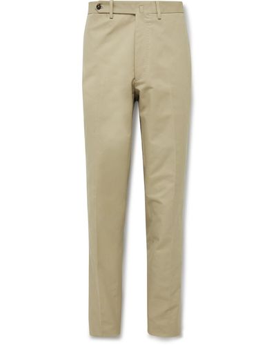 Drake's Slim-fit Cotton-twill Suit Pants - Natural