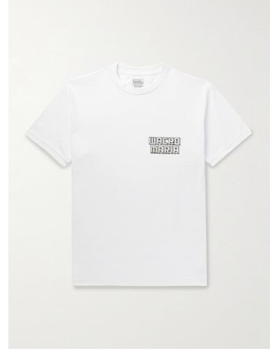 Wacko Maria Glittered Printed Cotton-jersey T-shirt - White
