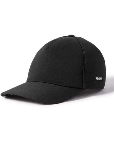 ZEGNA Logo-appliquéd Cotton And Wool-blend Twill Baseball Cap - Black