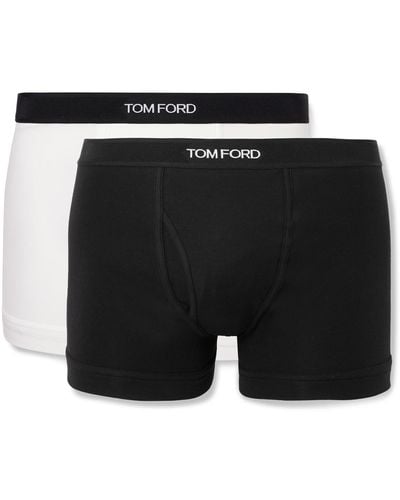 Tom Ford Two-pack Stretch-cotton Jersey Boxer Briefs - Black