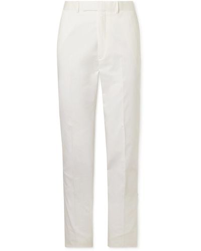 Kingsman Slim-fit Straight-leg Cotton-blend Twill Chinos - White