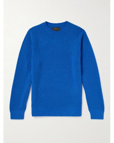 Beams Plus Pullover in misto cashmere e seta - Blu