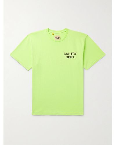 GALLERY DEPT. T-shirt in jersey di cotone con logo - Verde