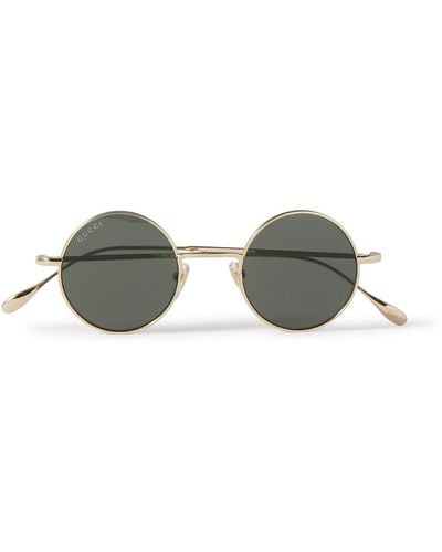 Gucci Round-frame Gold-tone Sunglasses - Metallic
