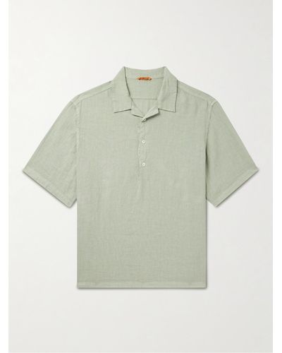Barena Mola Camp-collar Linen Shirt - Green