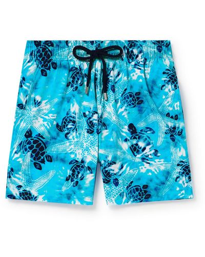 Vilebrequin Moorise Slim-fit Mid-length Printed Swim Shorts - Blue