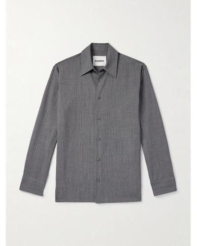 Jil Sander Wool-ripstop Overshirt - Grey