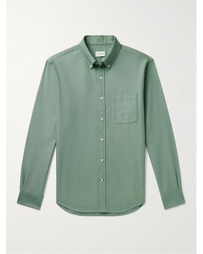 Club Monaco Slim-fit Button-down Collar Cotton Oxford Shirt - Green