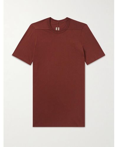 Rick Owens Schmal geschnittenes T-Shirt aus Baumwoll-Jersey - Rot
