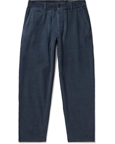 Portuguese Flannel Straight-leg Cotton-corduroy Pants - Blue
