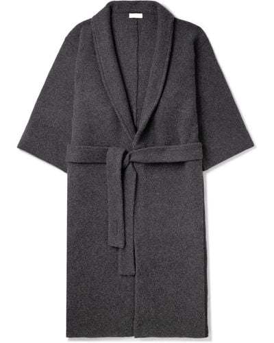 Fear Of God Shawl-collar Wool And Cashmere-blend Robe - Black