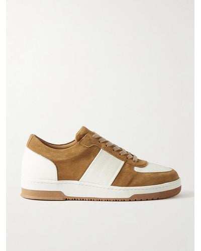 MR P. Atticus Suede And Full-grain Leather Trainers - Brown
