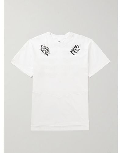 ACRONYM Printed Layered Cotton-jersey T-shirt - White