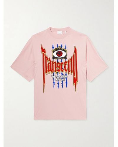 Burberry Printed Cotton-jersey T-shirt - Pink