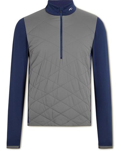 Kjus Release Quilted Shell And Jersey Half-zip Golf Jacket - Blue