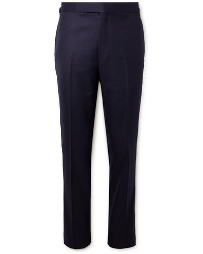 Kingsman Tapered Wool-flannel Suit Pants - Blue
