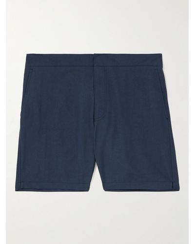 MR P. Straight-leg Mid-length Swim Shorts - Blue