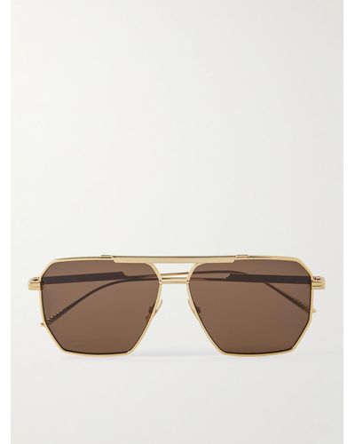 Bottega Veneta Aviator-style Gold-tone Sunglasses - Metallic