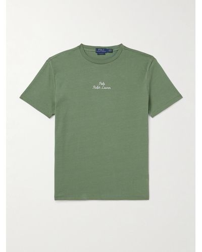 Polo Ralph Lauren T-Shirt aus Baumwoll-Jersey mit Logostickerei - Grün