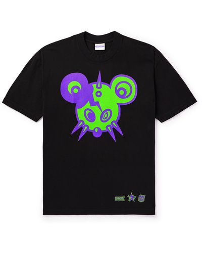 Stray Rats Psyko Maniac Printed Cotton-jersey T-shirt - Black