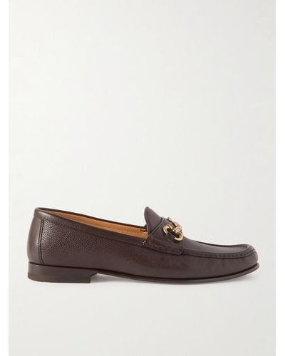 Brunello Cucinelli Horsebit Full-grain Leather Loafers - Brown