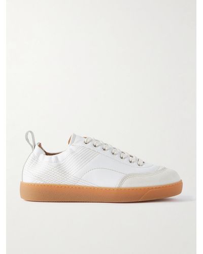 Dries Van Noten Leather And Suede Sneakers - White