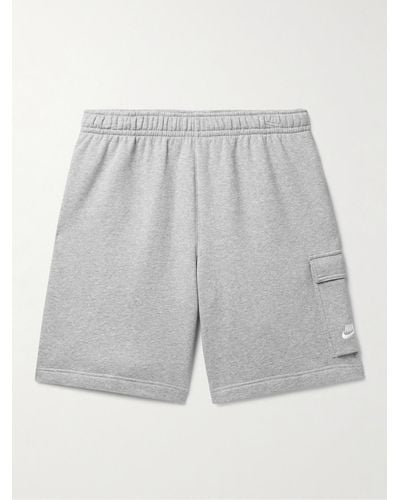 Nike Sportswear Club weit geschnittene Cargoshorts aus Jersey aus einer Baumwollmischung - Grau
