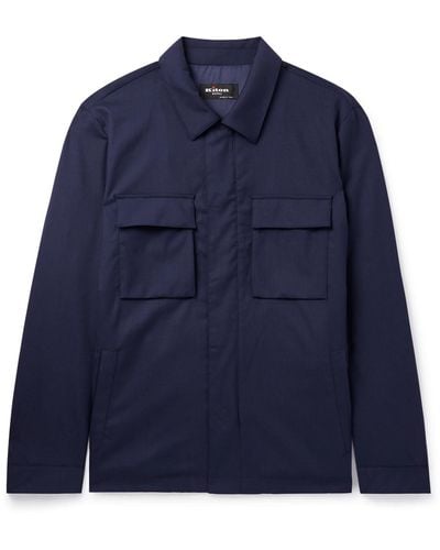Kiton Wool-blend Overshirt - Blue