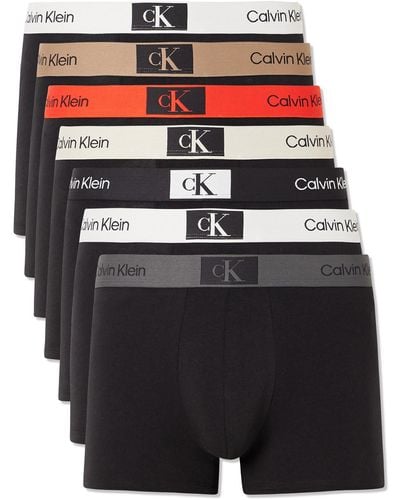 Calvin Klein Seven-pack Stretch-cotton Boxer Briefs - Gray