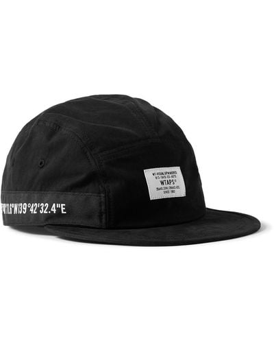 WTAPS Grosgrain-trimmed Logo-appliquéd Cotton And Nylon-blend Baseball Cap - Black