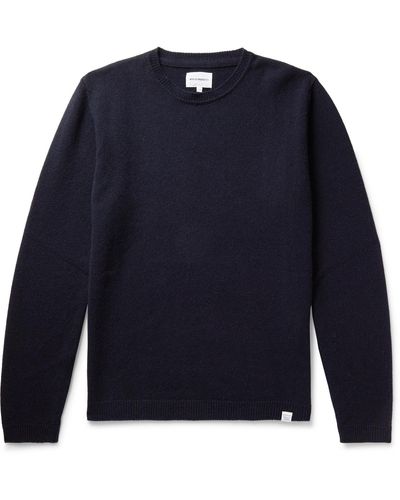 Norse Projects Sigfred Brushed-wool Sweater - Blue