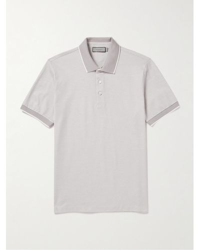 Canali Cotton-piqué Polo Shirt - White