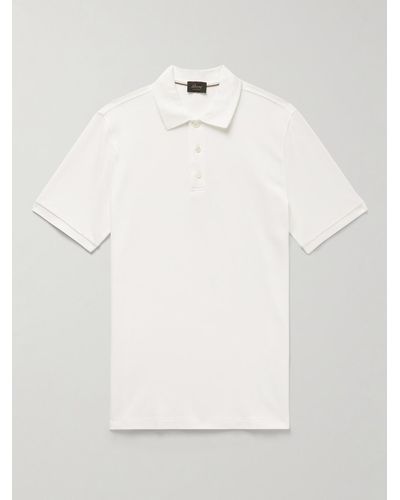 Brioni Cotton-piqué Polo Shirt - White