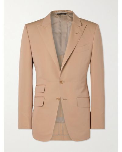 Tom Ford O'connor Cotton And Silk-blend Suit Jacket - Natural