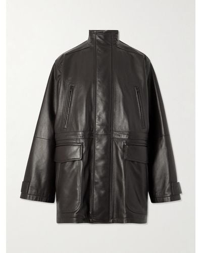 Balenciaga Oversized-Jacke aus wattiertem Leder - Schwarz