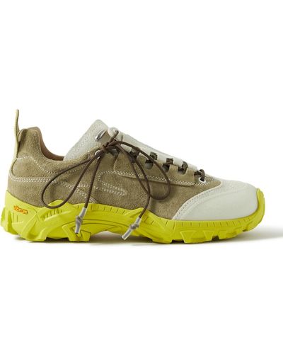 Our Legacy Gabe Rubber-trimmed Colour-block Suede Sneakers - Yellow