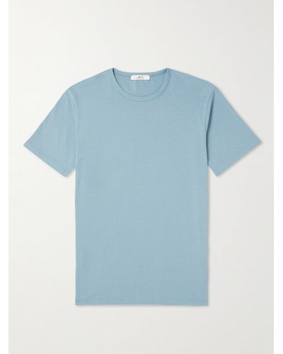 MR P. Garment-dyed Cotton-jersey T-shirt - Blue