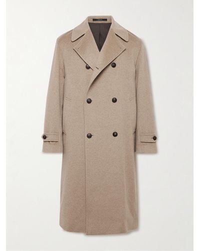 Saman Amel Double-breasted Cashmere Coat - Natural