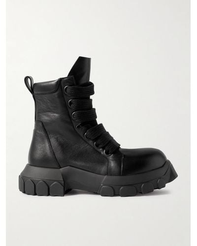 Rick Owens Bozo Tractor Leather Boots - Black
