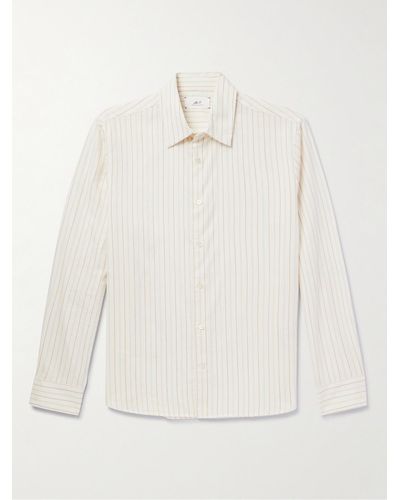 MR P. Pinstriped Cotton And Wool-blend Shirt - Natural