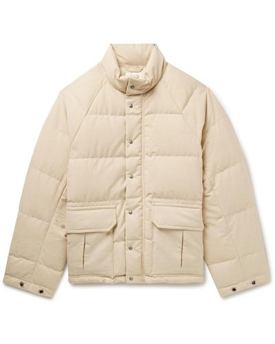 Visvim Ulmer Quilted Wool And Linen-blend Down Jacket - Natural