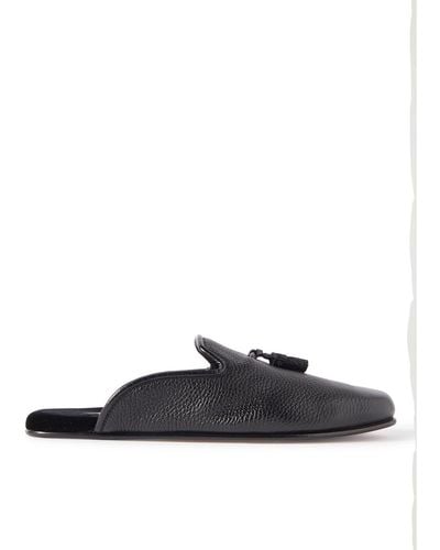 Tom Ford Winston Full-grain Leather Tasseled Slippers - Black