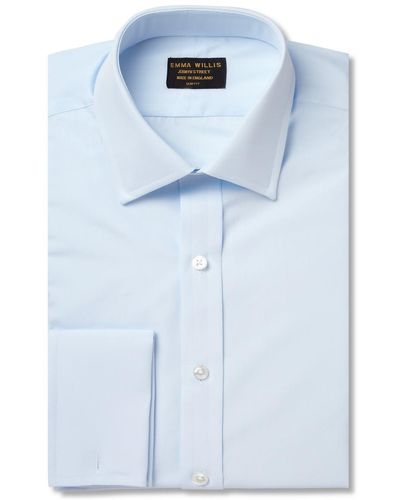 Emma Willis Blue Double-cuff Cotton Shirt