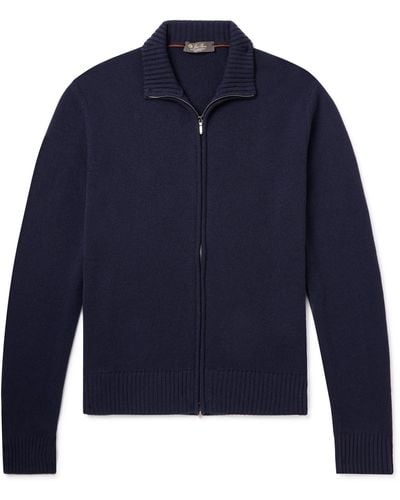Loro Piana Cashmere Zip-up Sweater - Blue